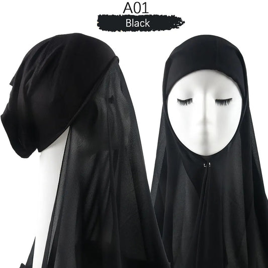 Chiffon Hijab With Cap