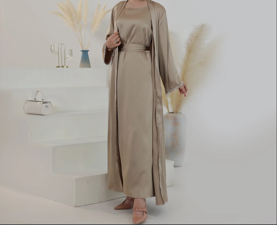 Satin Open Abaya